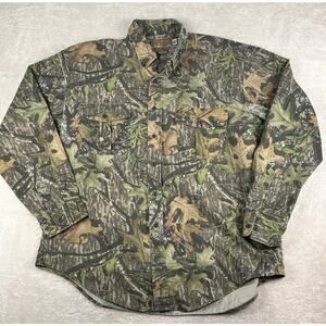 Mossy Oak Shirt Men’s Sz XL Vintage No Trace Camouflage Button Down Twill USA